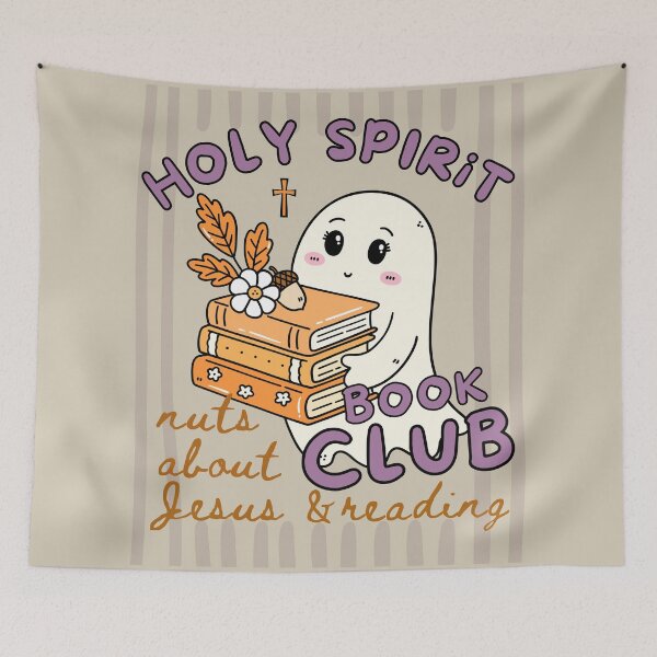 Item preview, Holy Spirit Book Club Nuts About Jesus and Books Love Fall Cute Ghost Reading Bookish designed and sold by Forevermore.