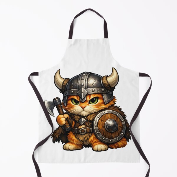 Item preview, Cute Orange Viking Cat Premium Illustration designed and sold by builtforyou.