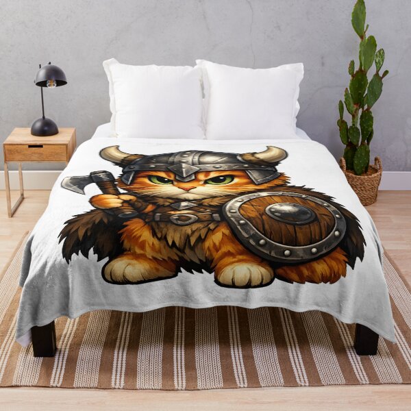 Item preview, Cute Orange Viking Cat Premium Illustration designed and sold by builtforyou.