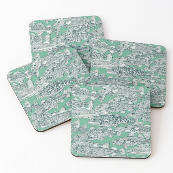 Item preview, Atlantic cod dark teal peppermint green designed and sold by scrummy.
