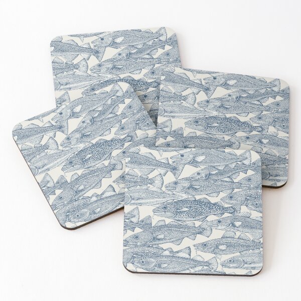 Item preview, Atlantic cod cobalt strong white designed and sold by scrummy.