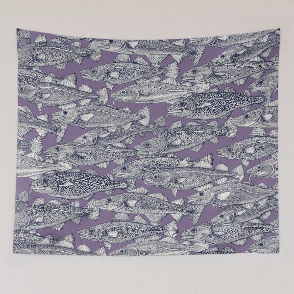 Aperçu de l'œuvre Morue de l'Atlantique bleu marine violet créée et vendue par scrummy.
