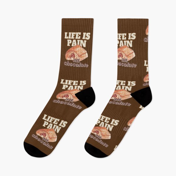 Item preview, Life is Pain au Chocolate Funny French Bakery Pun designed and sold by M4Dbrand.