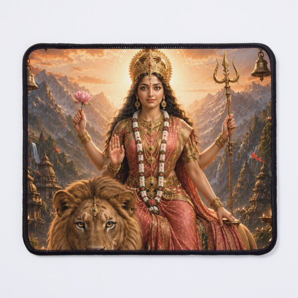 Item preview, Katyayani Goddess Warrior Devi Art | Navratri Dussehra Wall Poster | Sacred Shakti Artwork designed and sold by Homyar.