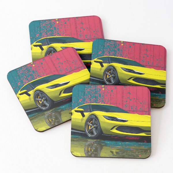 Item preview, Ferrari 296 GTB Pop Art Supercar Collector Print designed and sold by AutoPopStudio.