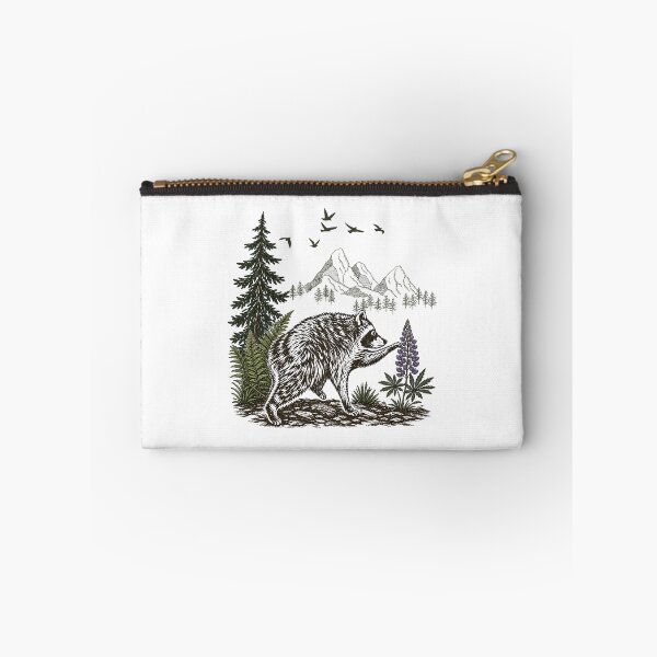 Item preview, Vintage Mountain Raccoon Wildlife Forest Adventure Illustration designed and sold by JessArty ⭐⭐⭐⭐⭐.