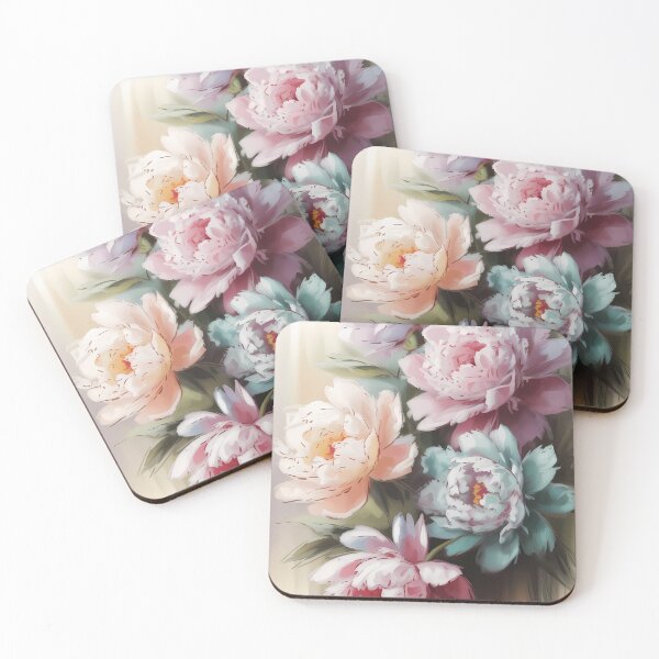 Item preview, Romantic Peony Bouquet Oil Painting in Pastel Colors designed and sold by SellingWSarah17.