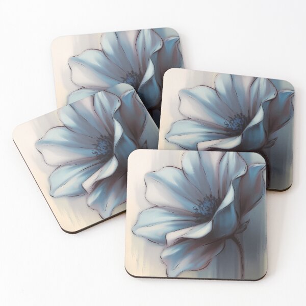 Item preview, Blue and White Flower Modern Oil Painting designed and sold by SellingWSarah17.