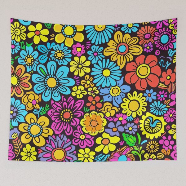 Item preview, Groovy 1960's Hippie Flower Power Colorful Designs Pattern designed and sold by DEC02.