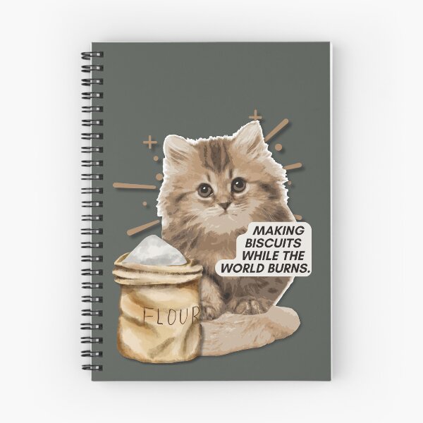 Item preview, Funny Cat Making Biscuits While The World Burns Meme designed and sold by pulse_retail.
