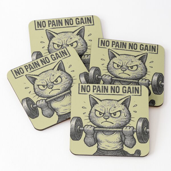 Item preview, No Pain No Meow-in Funny Gym Cat– Weightlifting Cat Lover Design, Funny Fitness Gift designed and sold by AYACHI90.