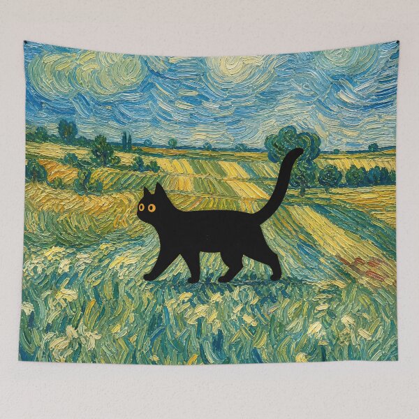 Item preview,  cat in the green field designed and sold by PurrfectHome.