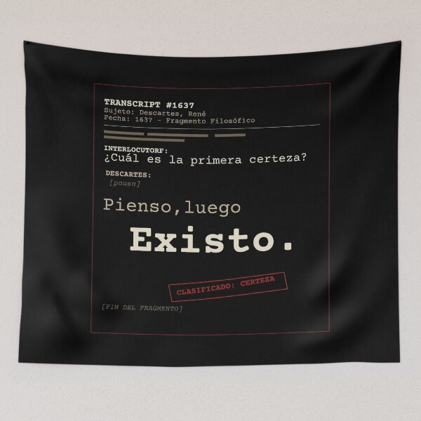 Item preview, I think, therefore I am. Descartes, dark transcript (Spanish) designed and sold by Will-to-Power.