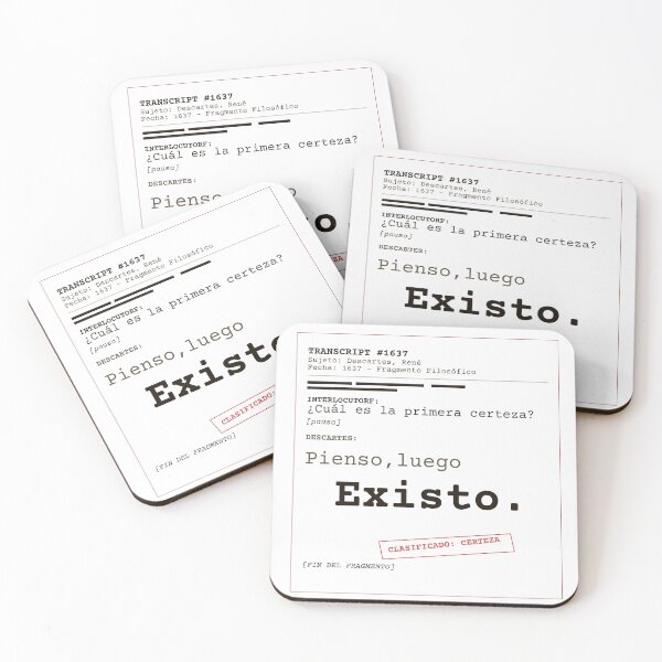 Item preview, I think, therefore I am. Descartes transcript (clear Spanish) designed and sold by Will-to-Power.