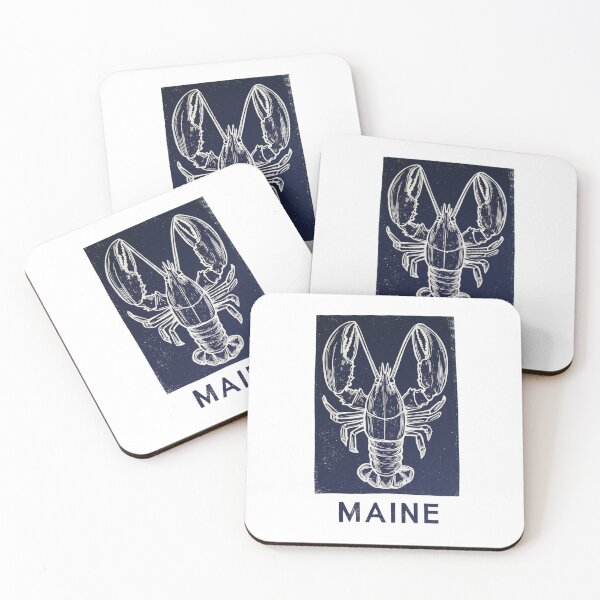 Item preview, Maine Lobster Nautical Block Print designed and sold by tiigerdad.