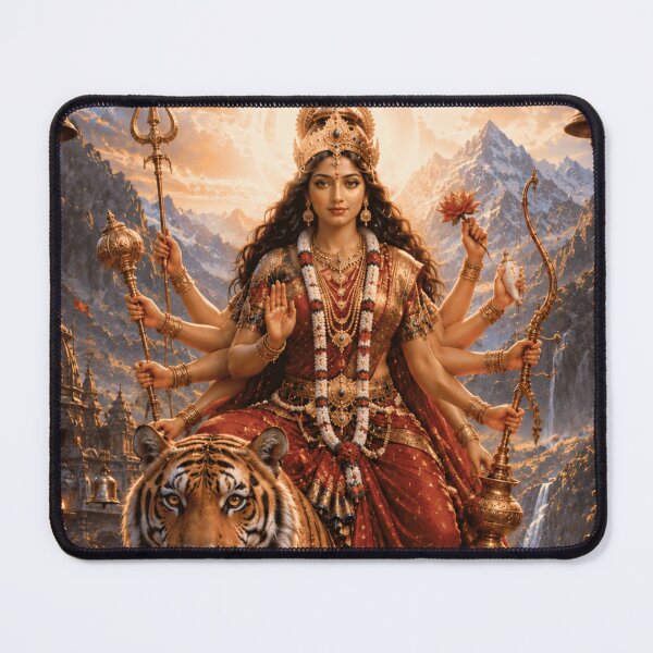 Item preview, Chandraghanta Goddess Navratri Wall Art | Dussehra Tiger Goddess Poster | Divine Durga Artwork designed and sold by Homyar.