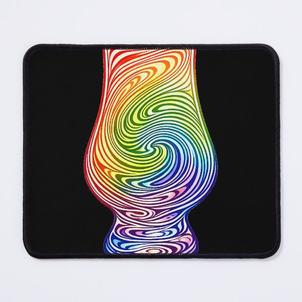 Item preview, Rainbow Swirl Whiskey Glass Print, Psychedelic Glassware Art, Colorful Line Art Design designed and sold by TM DESIGNS AND MORE.