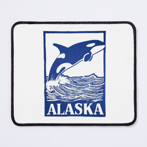 Item preview, Alaska Orca Whale Block Print Art designed and sold by tiigerdad.