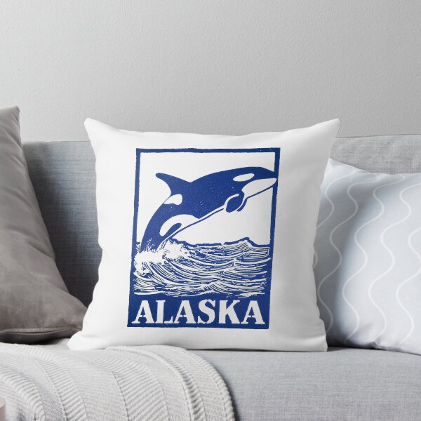 Item preview, Alaska Orca Whale Block Print Art designed and sold by tiigerdad.