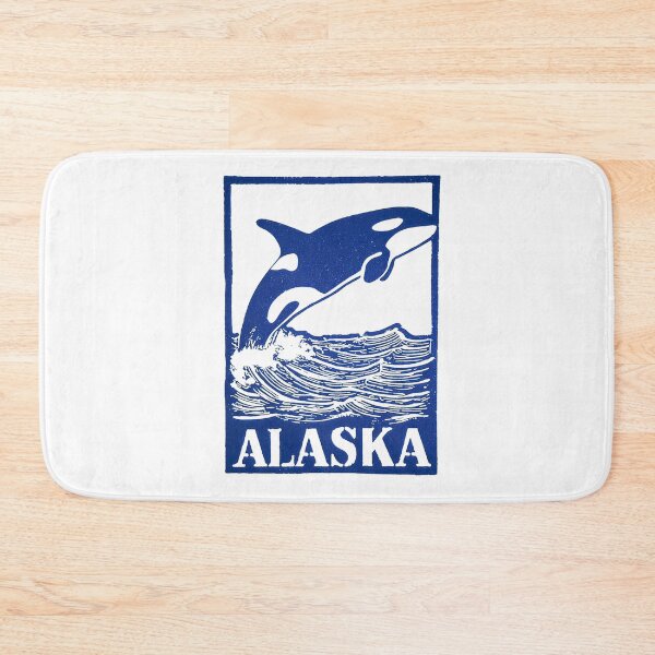 Item preview, Alaska Orca Whale Block Print Art designed and sold by tiigerdad.