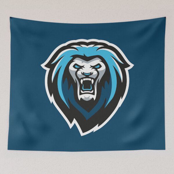 Item preview, Blue Roaring Lion – Fierce King Beast Mascot Design designed and sold by MerlinWear.