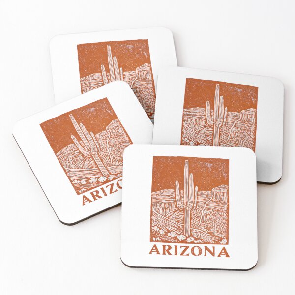 Item preview, Arizona Saguaro Desert Block Print designed and sold by tiigerdad.