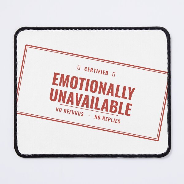 Item preview, Emotionally Unavailable Funny Deadpan Rubber Stamp Sarcastic Design designed and sold by deadpansupplyco.