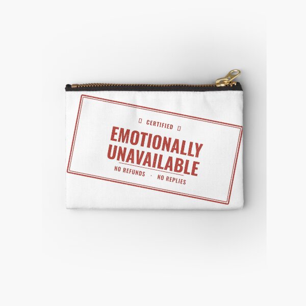 Item preview, Emotionally Unavailable Funny Deadpan Rubber Stamp Sarcastic Design designed and sold by deadpansupplyco.