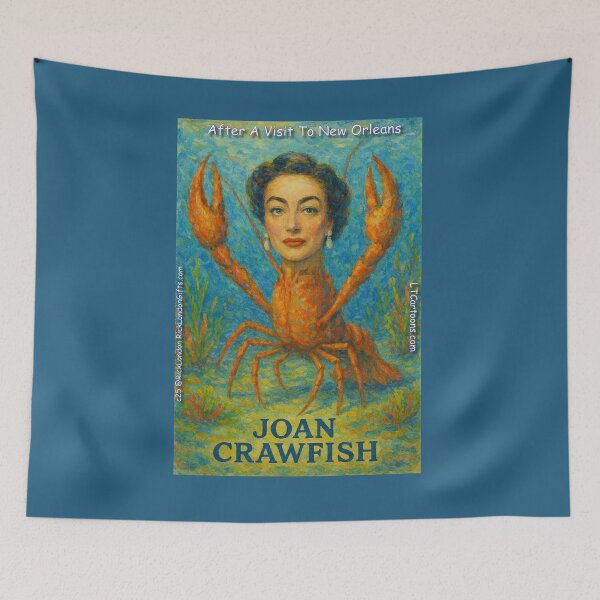 Item preview, Joan Crawfish – New Orleans Celebrity Parody Cartoon designed and sold by Rick London Gifts.