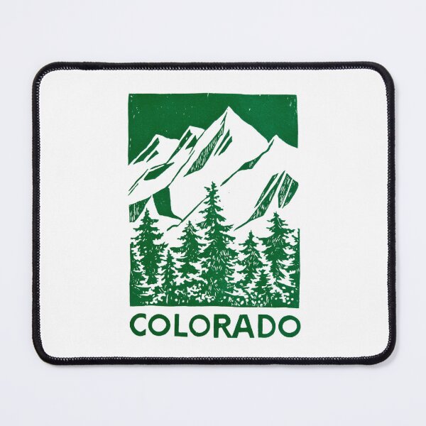 Item preview, Colorado Rocky Mountains Pine Block Print designed and sold by tiigerdad.