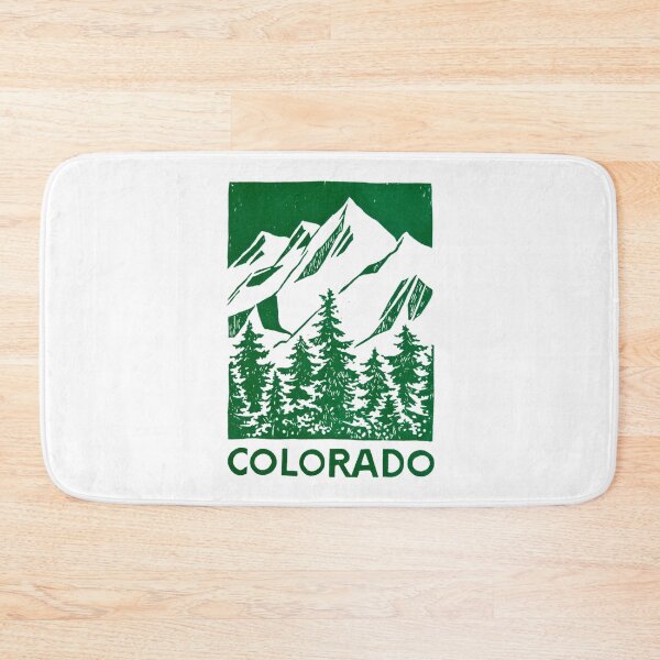 Item preview, Colorado Rocky Mountains Pine Block Print designed and sold by tiigerdad.