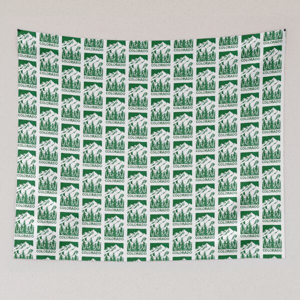 Item preview, Colorado Rocky Mountains Pine Block Print designed and sold by tiigerdad.