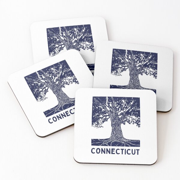 Item preview, Connecticut Charter Oak Block Print designed and sold by tiigerdad.