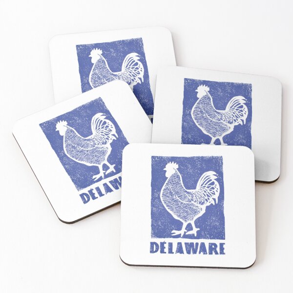 Item preview, Delaware Blue Hen Rooster Block Print designed and sold by tiigerdad.