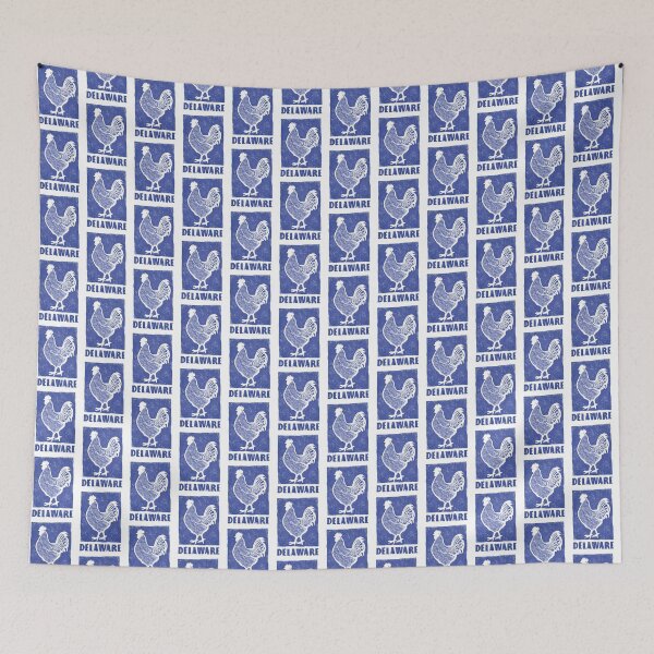 Item preview, Delaware Blue Hen Rooster Block Print designed and sold by tiigerdad.