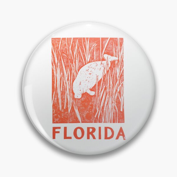 Item preview, Florida Manatee Seagrass Block Print designed and sold by tiigerdad.