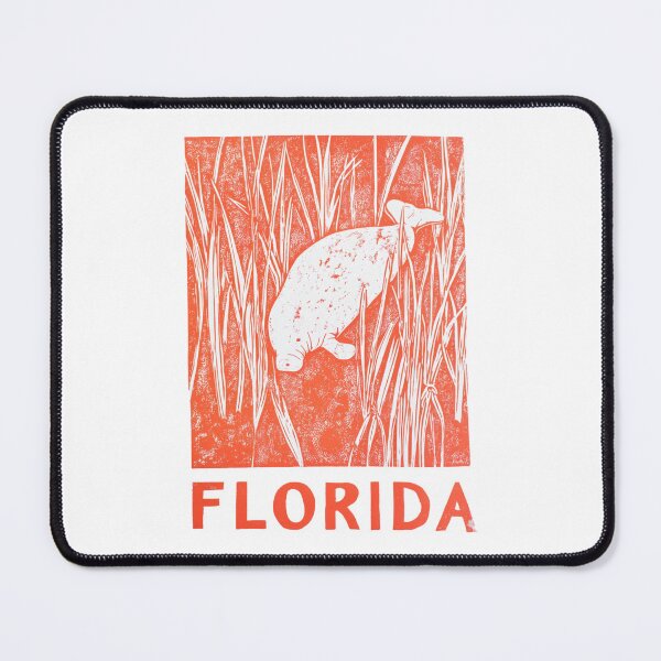 Item preview, Florida Manatee Seagrass Block Print designed and sold by tiigerdad.