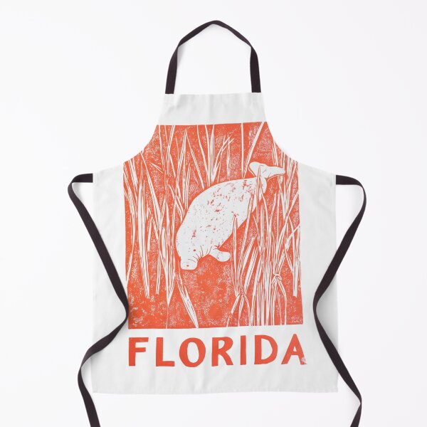 Item preview, Florida Manatee Seagrass Block Print designed and sold by tiigerdad.