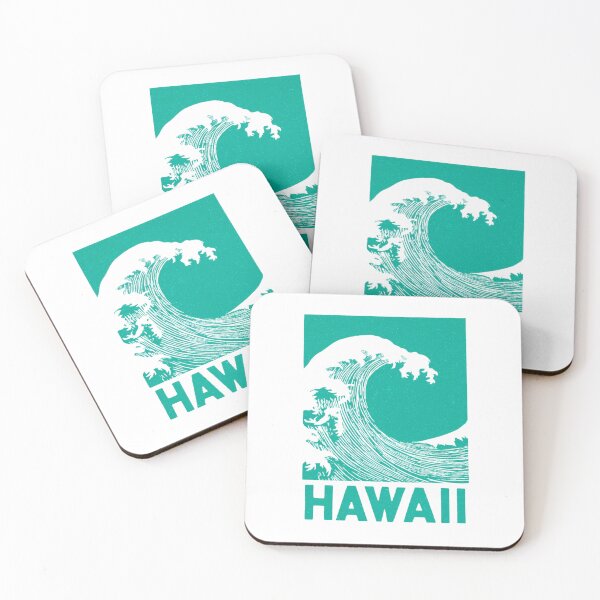 Item preview, Hawaii Ocean Wave Block Print Art designed and sold by tiigerdad.