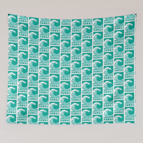 Item preview, Hawaii Ocean Wave Block Print Art designed and sold by tiigerdad.