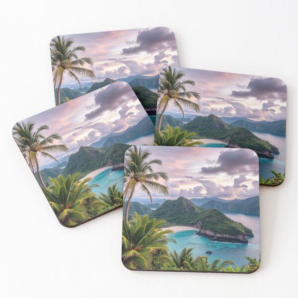 Item preview, Sunset Over Secret Lagoon – Tropical Island Paradise designed and sold by CTBF-Studio.