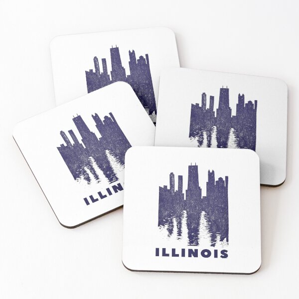 Item preview, Illinois Chicago Skyline Block Print designed and sold by tiigerdad.