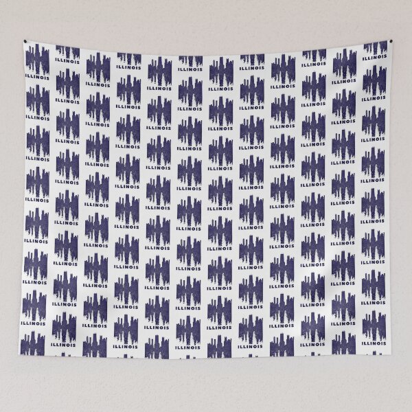 Item preview, Illinois Chicago Skyline Block Print designed and sold by tiigerdad.