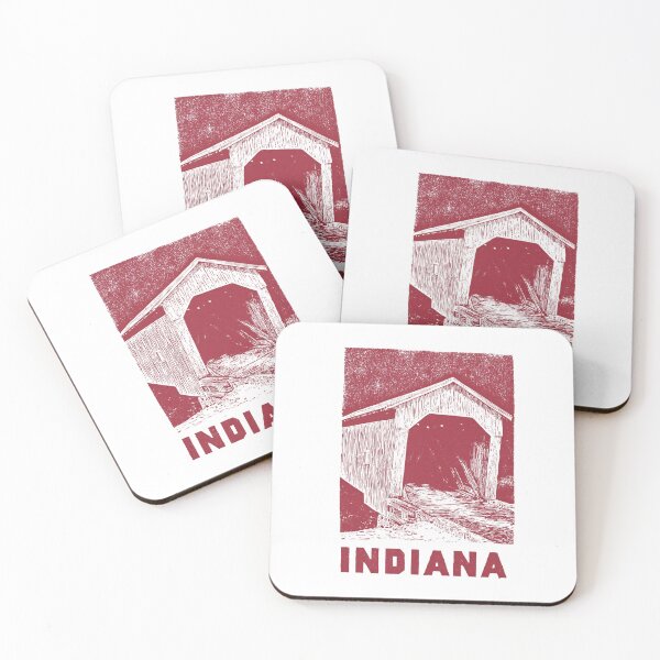 Item preview, Indiana Covered Bridge Block Print designed and sold by tiigerdad.