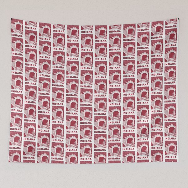 Item preview, Indiana Covered Bridge Block Print designed and sold by tiigerdad.