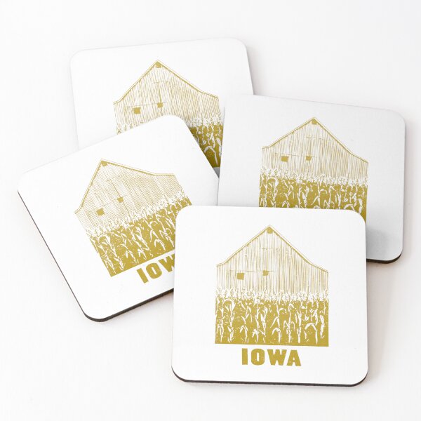 Item preview, Iowa Barn Cornfield Block Print designed and sold by tiigerdad.