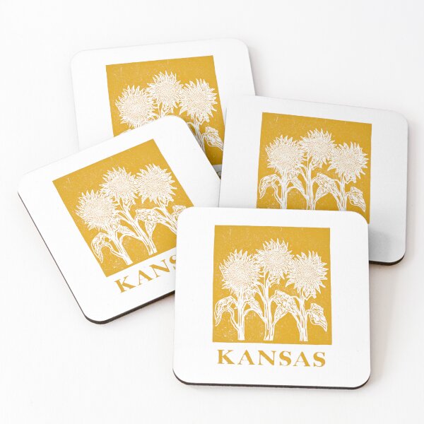 Item preview, Kansas Sunflower Block Print Art designed and sold by tiigerdad.