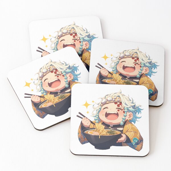 Item preview, Tengen Uzui Demon Slayer Flashy Chibi Ramen Laugh designed and sold by mildaclairmo.
