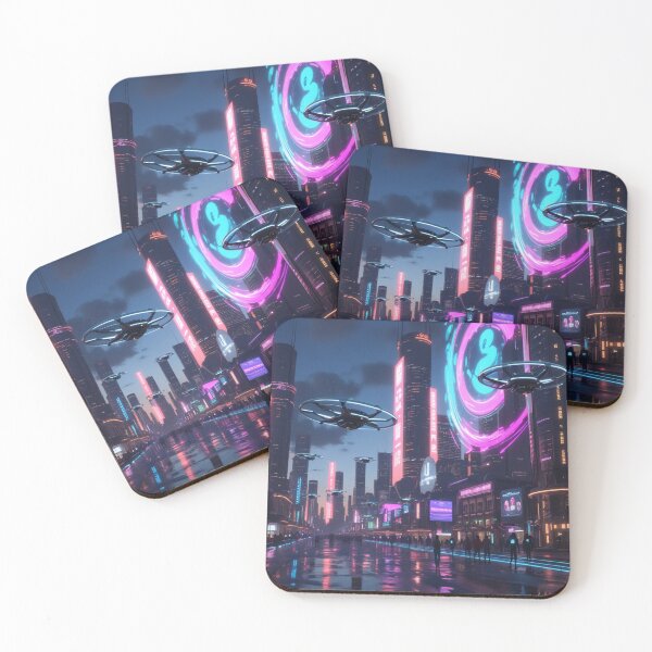Item preview, Futuristic neon city designed and sold by JALNERVION SHOP.
