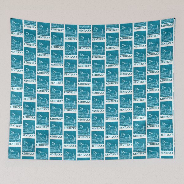 Item preview, Kentucky Horse Farm Block Print designed and sold by tiigerdad.